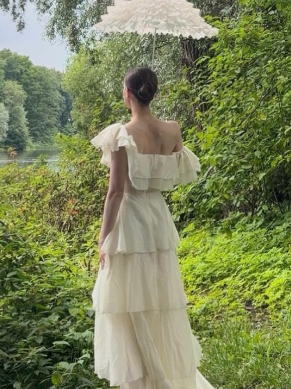 Ivory Ruffle Tiered Maxi Dress - Women's